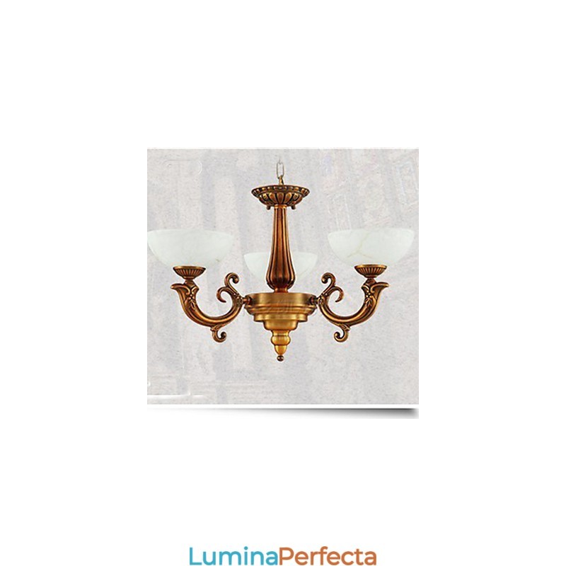 Candelabru cu lampă din marmură în stil chinezesc Candelabru cu lampă complet din cupru