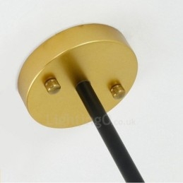 Plafoniera cu 3 lumini, modernă, contemporană, în stil nordic, cu abajur din sticlă alb-negru