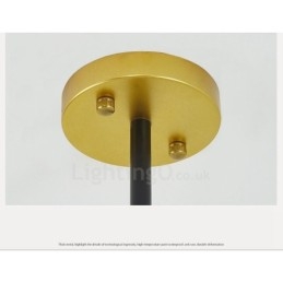 Plafoniera cu 3 lumini, modernă, contemporană, în stil nordic, cu abajur din sticlă alb-negru