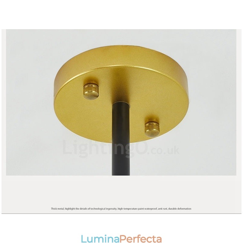 Plafoniera cu 3 lumini, modernă, contemporană, în stil nordic, cu abajur din sticlă alb-negru