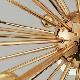 Plafoniere moderne și contemporane cu 11 lumini Candelabru placat cu cupru cu abajur din sticlă bilă albă