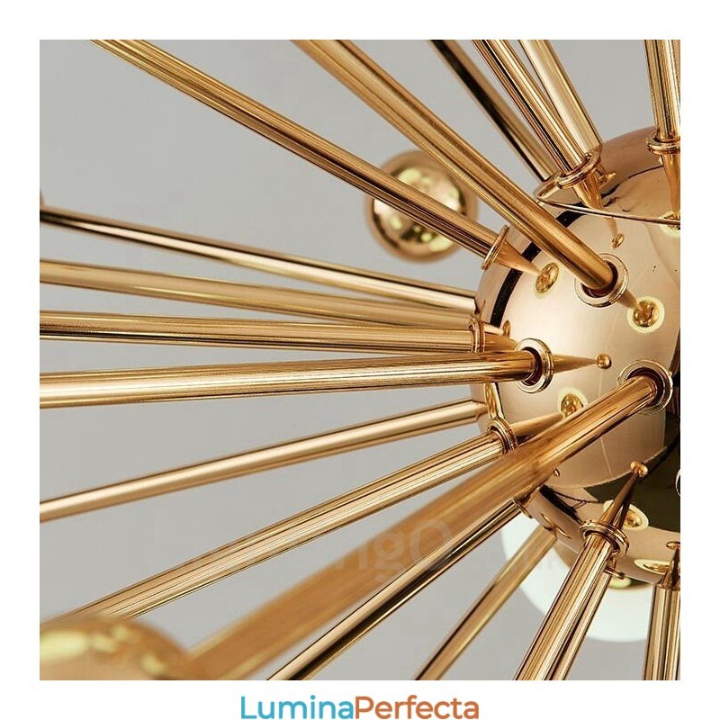 Plafoniere contemporane moderne cu 12 lumini Candelabru placat cu cupru cu abajur din sticlă albă