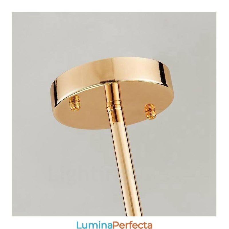 Plafoniere contemporane moderne cu 12 lumini Candelabru placat cu cupru cu abajur din sticlă albă