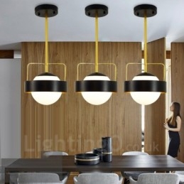Plafoniere moderne, contemporane, cu 1 lumină, plafoniere din cupru, cu abajur din sticlă albă și neagră