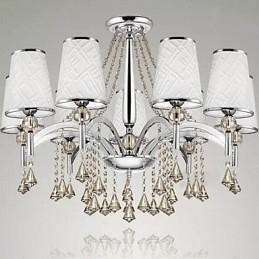 Candelabru contemporan modern din metal cromat din cristal