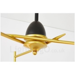 Plafoniere moderne și contemporane cu 3 lumini Candelabru placat cu cupru cu abajur din sticlă albă și neagră