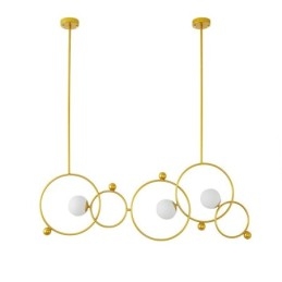 Plafoniere moderne și contemporane cu 3 lumini Candelabru placat cu cupru cu abajur din sticlă albă