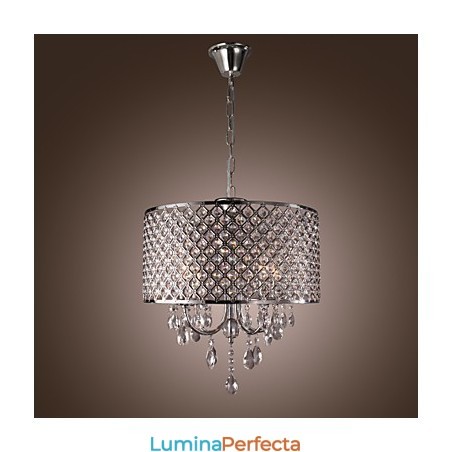 Candelabru tradițional din metal cromat din cristal Candelabru tradițional din metal cromat din cristal