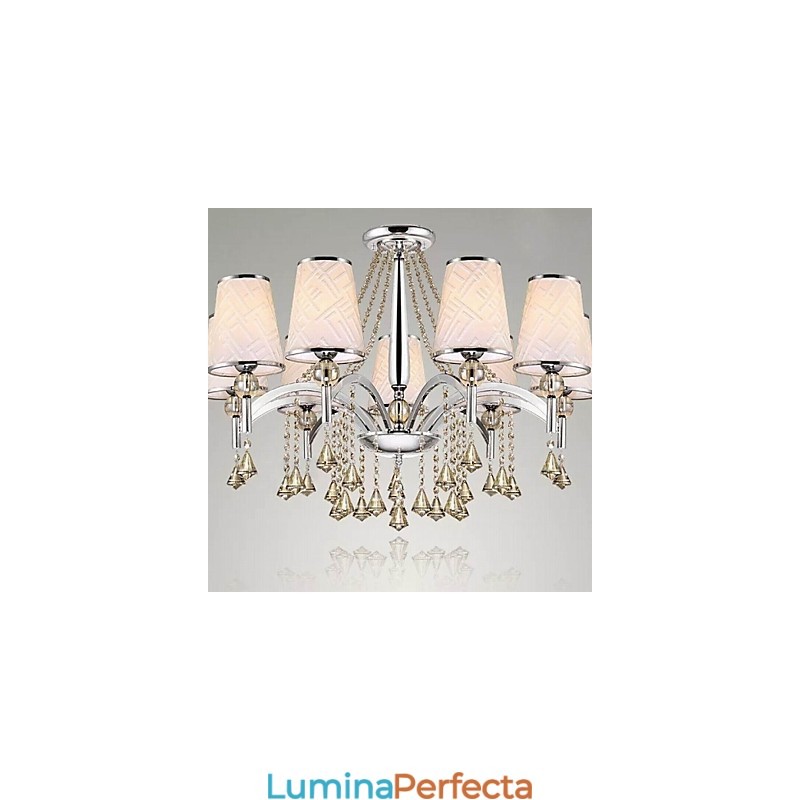 Candelabru contemporan modern din metal cromat din cristal
