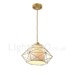 Lampă suspendată cu 1 lumină retro, vintage, negru, din fier, cu nuanțe din material textil