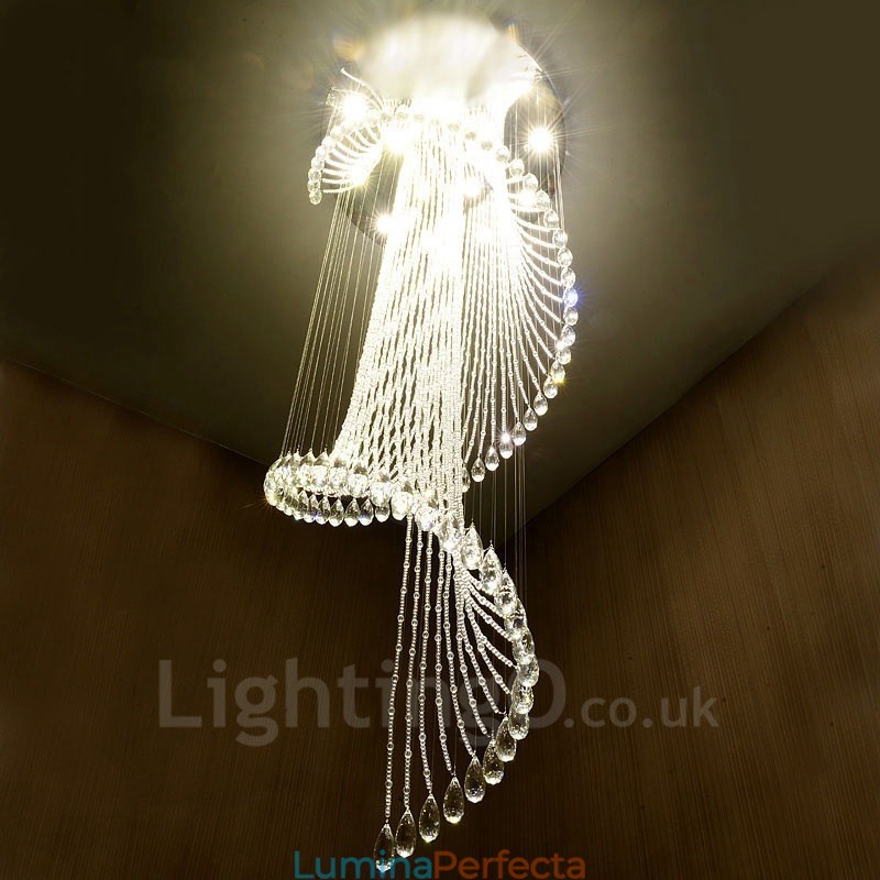 15 lumini moderne de cristal suspendat de plafon candelabru de interior lămpi de iluminat cu becuri