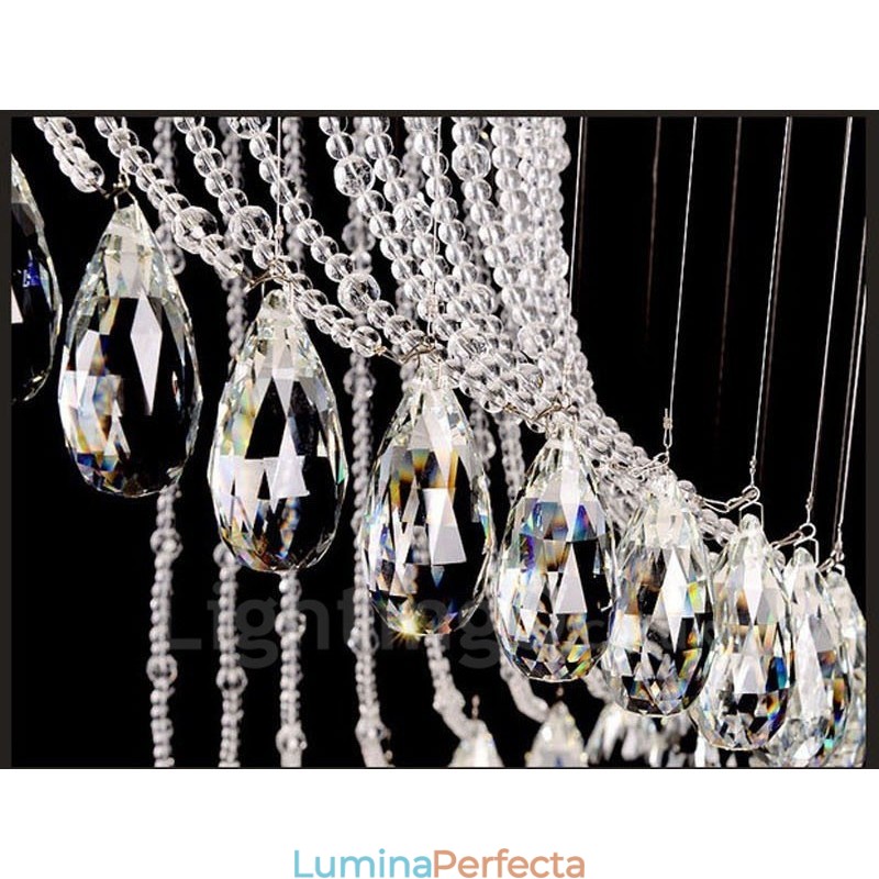 15 lumini moderne de cristal suspendat de plafon candelabru de interior lămpi de iluminat cu becuri