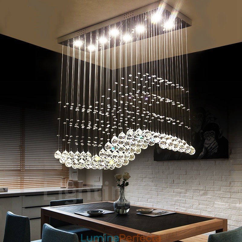 Lumină suspendată de tavan modern din cristal Candelabru de interior Corpuri de iluminat