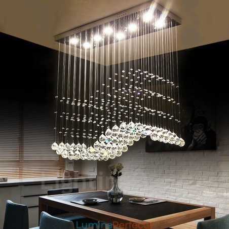 Lumină suspendată de tavan modern din cristal Candelabru de interior Corpuri de iluminat Lumină suspendată de tavan modern din cristal Candelabru de interior Corpuri de iluminat