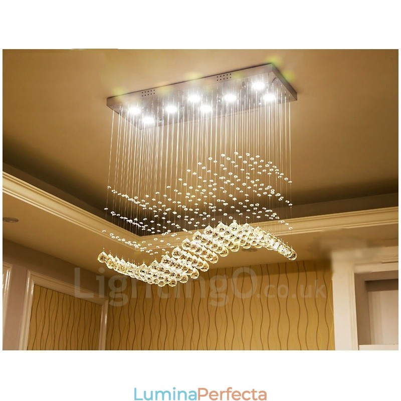 Lumină suspendată de tavan modern din cristal Candelabru de interior Corpuri de iluminat