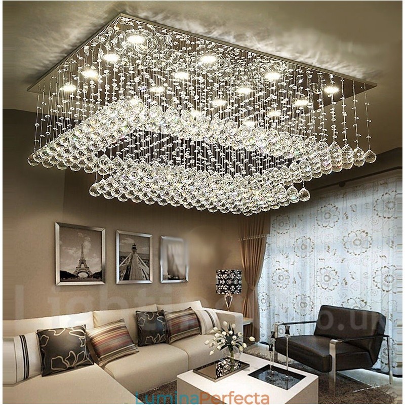 Lumină suspendată de tavan modern din cristal Candelabru de interior Corpuri de iluminat