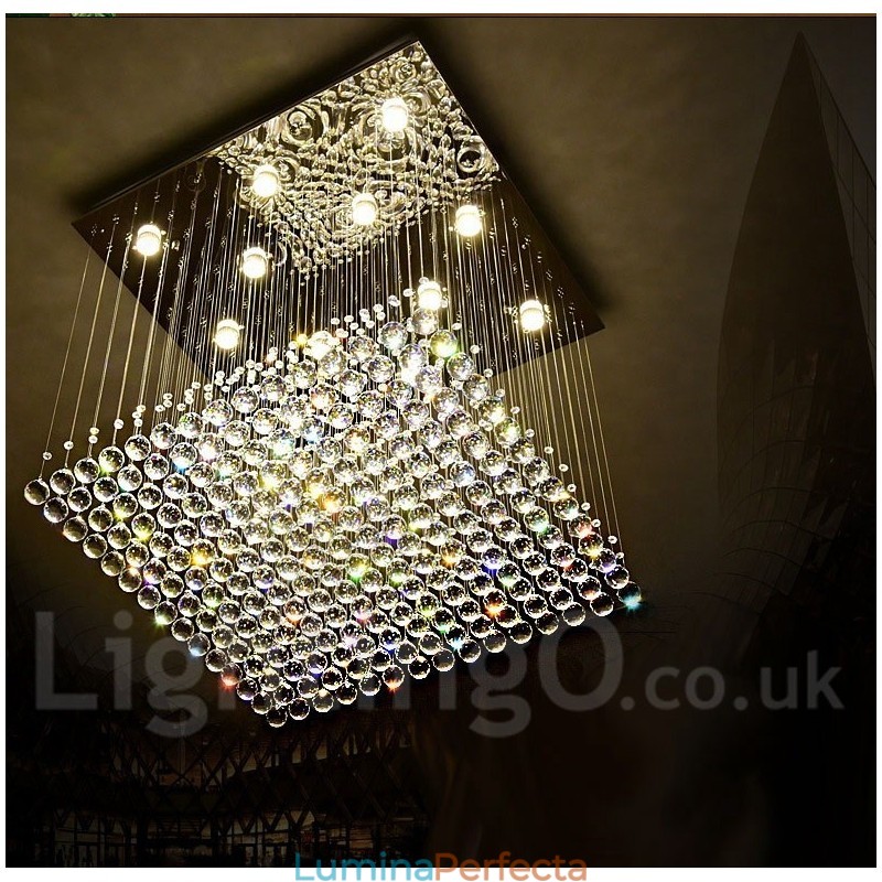 Lumină suspendată de tavan modern din cristal Candelabru de interior Corp de iluminat