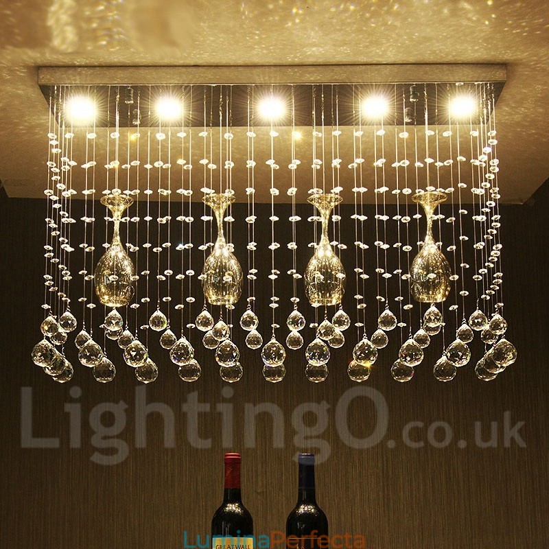 5 lumini moderne cristal de tavan pandantiv de interior candelabru de iluminat lămpi de fixare