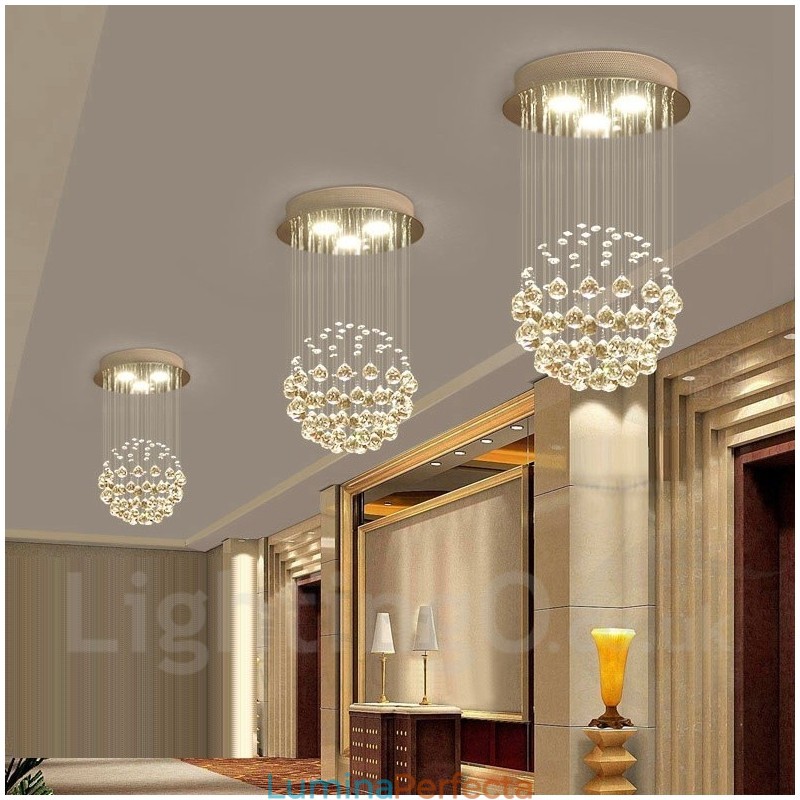 3 Lumini Moderne Cristal Plafon Pendant Lampă Interioară Lumină Lămpi Corpuri