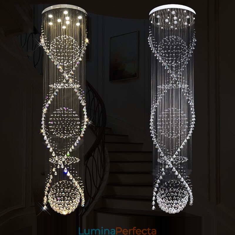 Lungime suplimentară 5 metri Lampă suspendată modernă de tavan din cristal Candelabru de interior Corpuri de iluminat