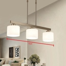 Candelabru de interior cu 3 lumini, cromat modern, iluminat suspendat pentru casă. Corpuri de iluminat cu abajururi de sticlă