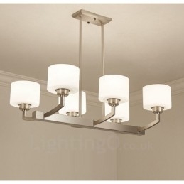 6 lumini moderne crom pandantiv candelabru de interior casa de iluminat suspendat lampi Corpuri cu abajur de sticlă