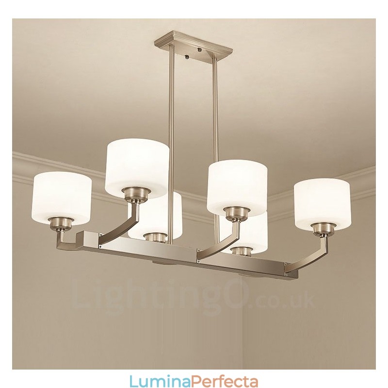 6 lumini moderne crom pandantiv candelabru de interior casa de iluminat suspendat lampi Corpuri cu abajur de sticlă