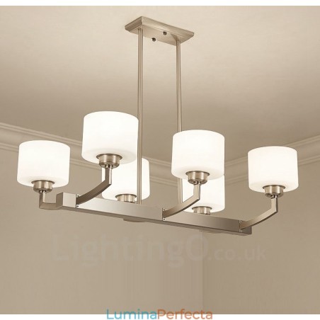 6 lumini moderne crom pandantiv candelabru de interior casa de iluminat suspendat lampi Corpuri cu abajur de sticlă