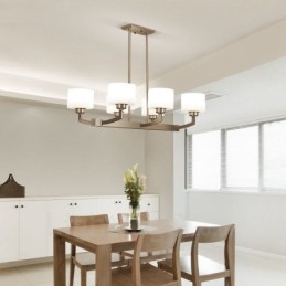 6 lumini moderne crom pandantiv candelabru de interior casa de iluminat suspendat lampi Corpuri cu abajur de sticlă