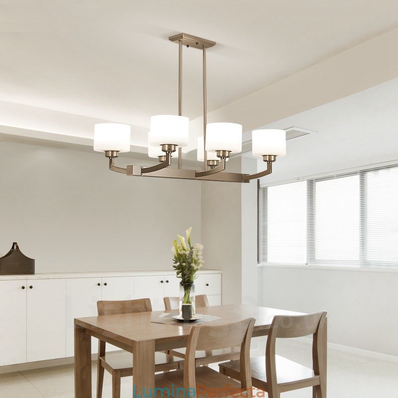 6 lumini moderne crom pandantiv candelabru de interior casa de iluminat suspendat lampi Corpuri cu abajur de sticlă