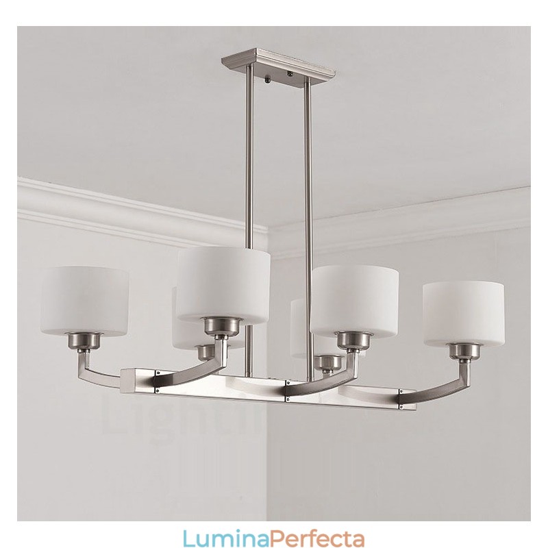 6 lumini moderne crom pandantiv candelabru de interior casa de iluminat suspendat lampi Corpuri cu abajur de sticlă