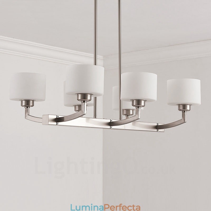 6 lumini moderne crom pandantiv candelabru de interior casa de iluminat suspendat lampi Corpuri cu abajur de sticlă