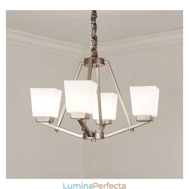 4 lumini crom pandantiv de interior candelabru modern pentru casă de iluminat suspendat lămpi cu abajururi de sticlă