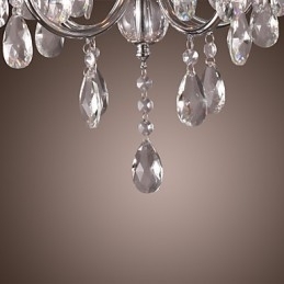 Candelabru tradițional din metal cromat din cristal