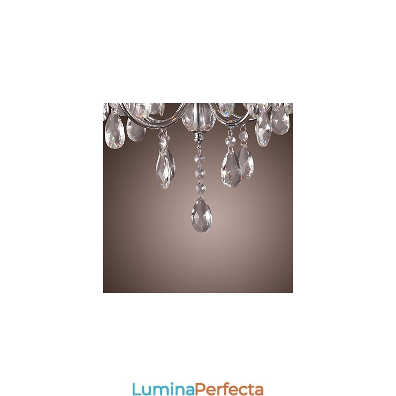 Candelabru tradițional din metal cromat din cristal