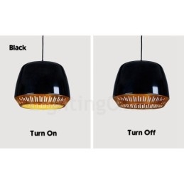 Lampă suspendată modernă și contemporană cu 1 lumină, cu nuanță negru, alb, roșu, albastru