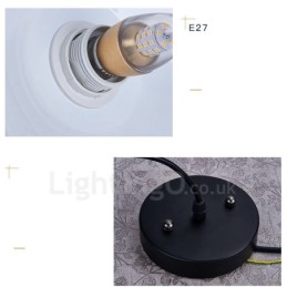 Lampă suspendată modernă și contemporană cu 1 lumină, cu nuanță negru, alb, roșu, albastru