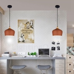 Lampă suspendată modernă contemporană cu 1 lumină, cu abajur alb roșu albastru