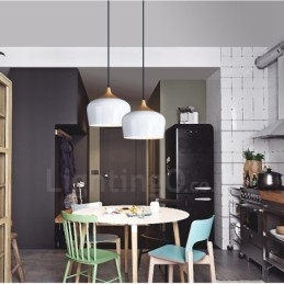 Lampă suspendată modernă contemporană cu 1 lumină, cu abajur alb roșu albastru