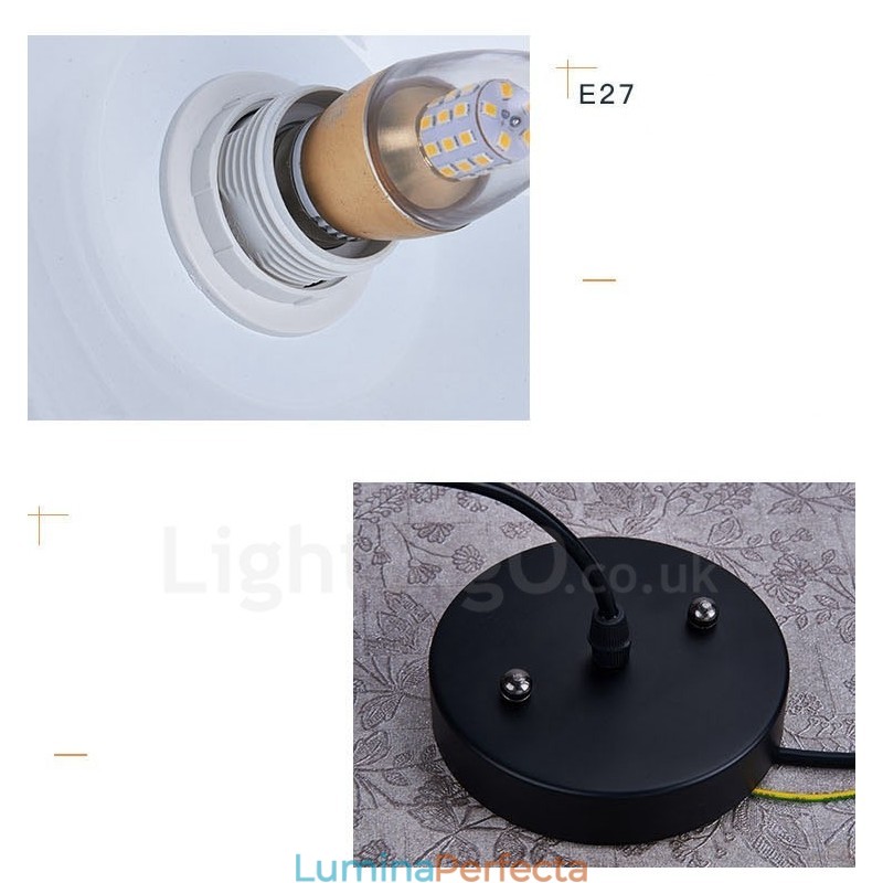 Lampă suspendată modernă contemporană cu 1 lumină, cu abajur alb roșu albastru