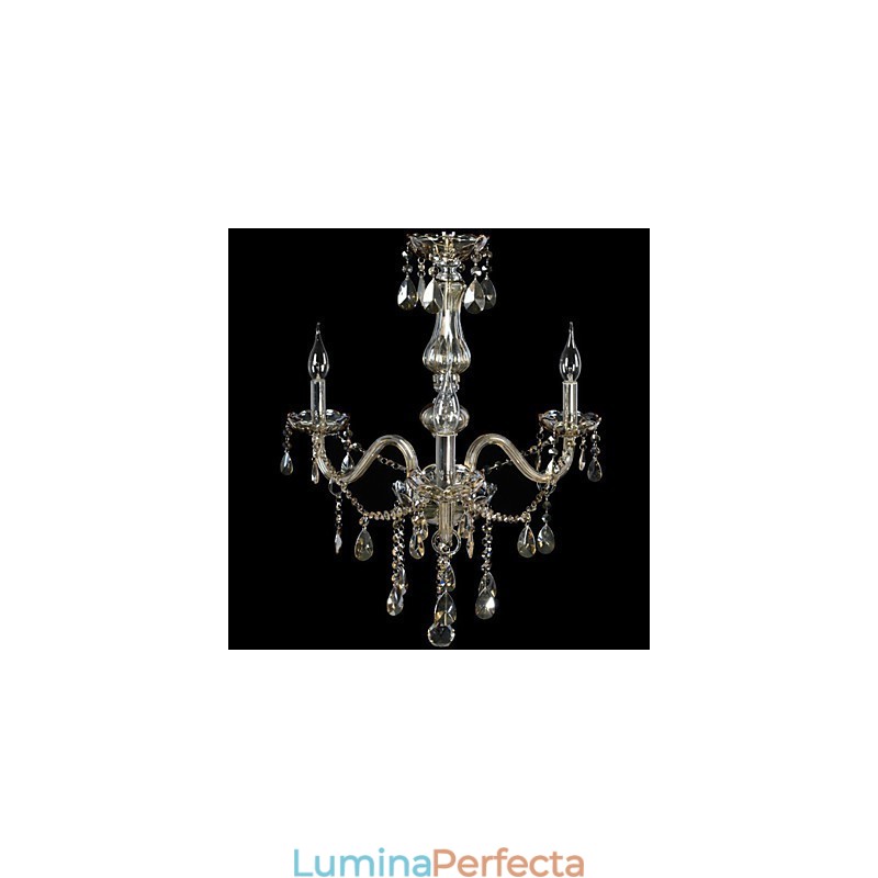 Candelabru Cristal De Lux 3 Lumini Culoare Cognac Candelabru Cristal K9