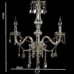Candelabru Cristal De Lux 3 Lumini Culoare Cognac Candelabru Cristal K9
