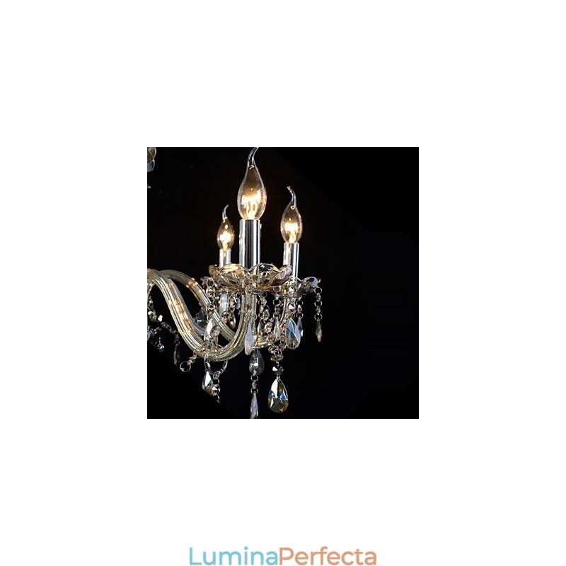 Candelabru Cristal De Lux 3 Lumini Culoare Cognac Candelabru Cristal K9