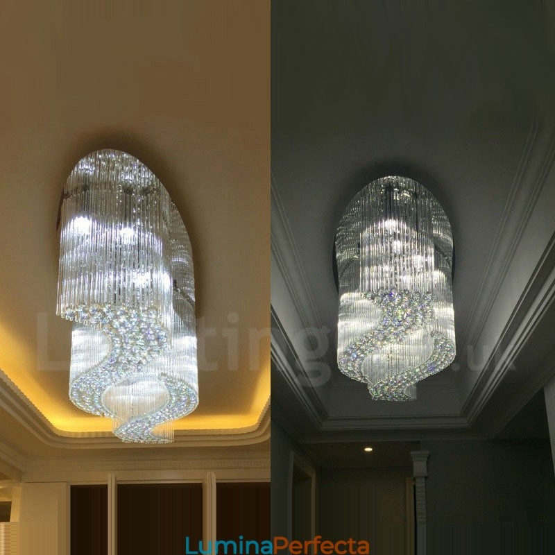 Lumină suspendată de tavan modern K9 de cristal Candelabru de interior Corpuri de iluminat