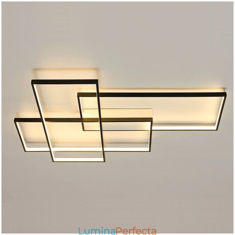 Plafoniera modernă, contemporană, cu pictură din aluminiu, Lampă de perete cu montare încasată, cu dimmer cu telecomandă pentru camera de zi, dormitor