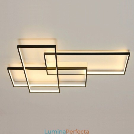 Plafoniera modernă, contemporană, cu pictură din aluminiu, Lampă de perete cu montare încasată, cu dimmer cu telecomandă pentru camera de zi, dormitor Plafoniera modernă, contemporană, cu pictură din aluminiu, Lampă de perete cu montare încasată, cu dimmer cu telecomandă pentru camera de zi, dormitor