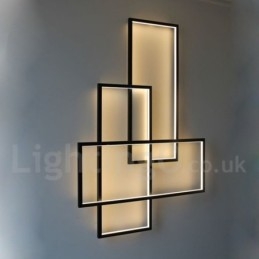 Plafoniera modernă, contemporană, cu pictură din aluminiu, Lampă de perete cu montare încasată, cu dimmer cu telecomandă pentru camera de zi, dormitor
