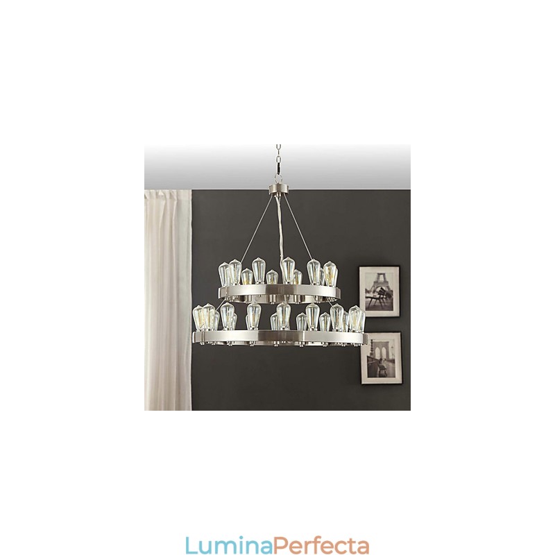 Candelabru din metal cromat stil mini vintage