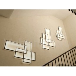 Plafoniera modernă, contemporană, cu pictură din aluminiu, Lampă de perete cu montare încasată, cu dimmer cu telecomandă pentru camera de zi, dormitor