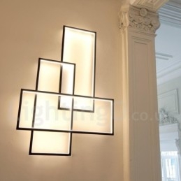 Plafoniera modernă, contemporană, cu pictură din aluminiu, Lampă de perete cu montare încasată, cu dimmer cu telecomandă pentru camera de zi, dormitor